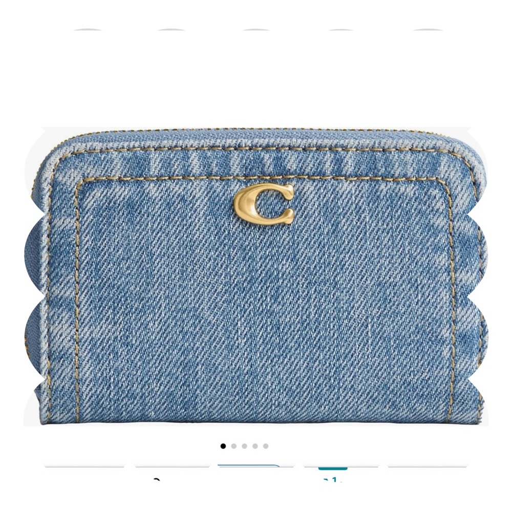 Coach Indigo Denim Wallet with Gold Accents - Picture 3 of 5